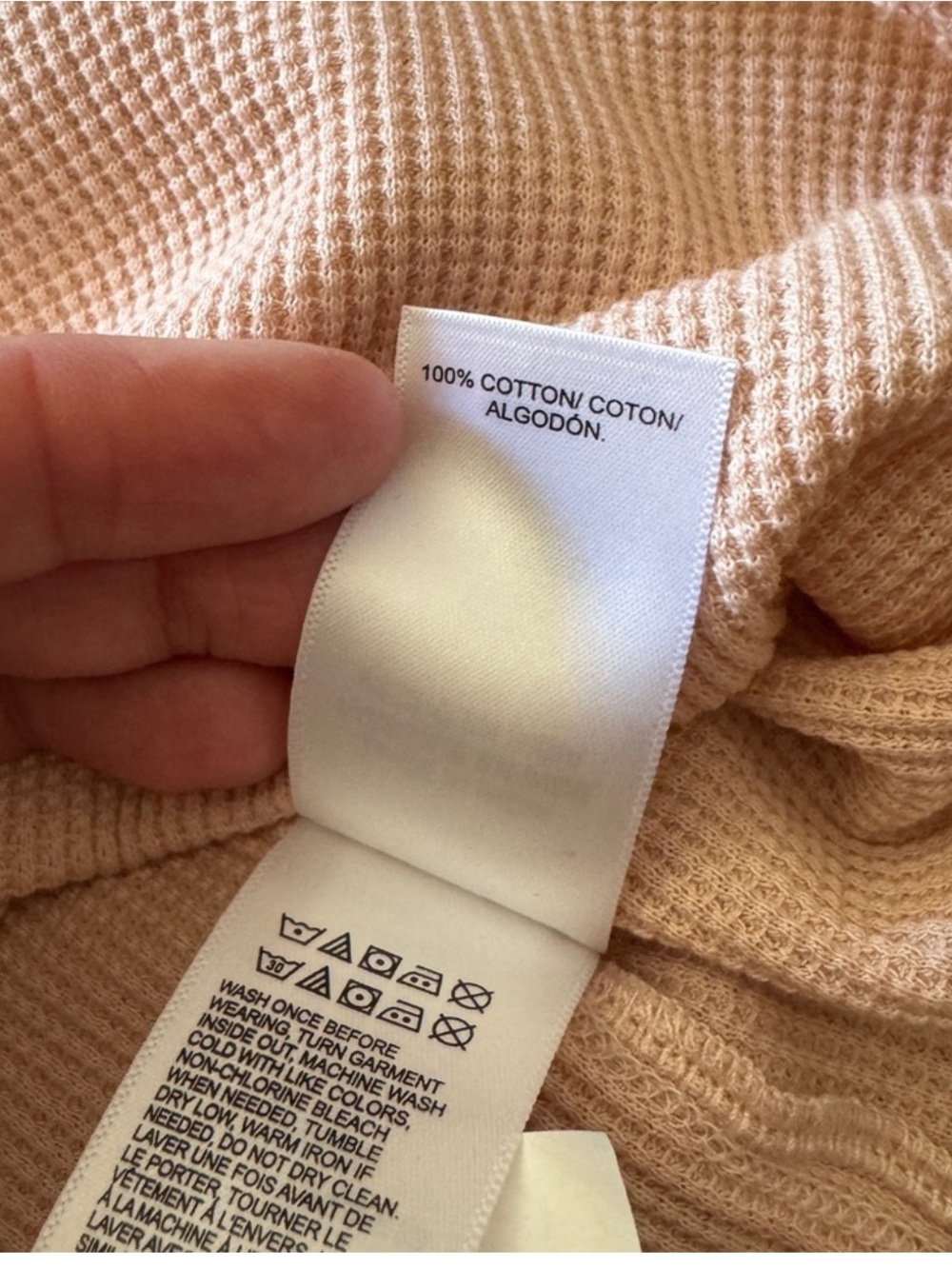 Lucky Brand Cable Knit Sleeve Waffle Henley Top XL Blush Pink Rose Smoke Boho - Picture 7 of 9